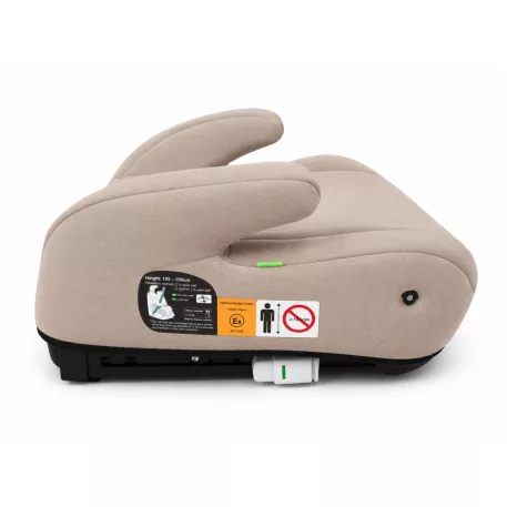 Mama Kiddies® i-Size HappyRide podsedák (125–150 cm) s ISOFIX upevnením v béžovej farbe s motívom žirafy – DARČEK držiak na pohár