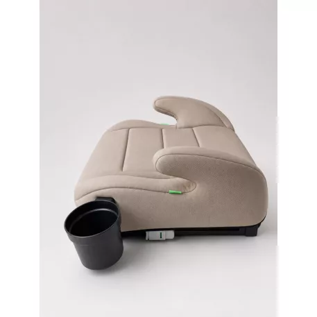 Mama Kiddies® i-Size HappyRide podsedák (125–150 cm) s ISOFIX upevnením v béžovej farbe s motívom žirafy – DARČEK držiak na pohár