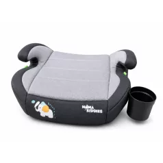   Mama Kiddies® i-Size HappyRide podsedák (125–150 cm) s ISOFIX upevnením v sivej farbe s motívom sloníka – DARČEK držiak na pohár