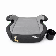   Mama Kiddies® i-Size HappyRide podsedák (125–150 cm) v sivej farbe s motívom žirafieho mláďaťa – DARČEK držiak na pohár