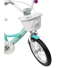 Kelly detský bicykel s rodičovskou rukoväťou – mentolový 16" + darček