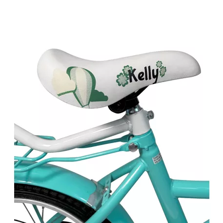 Kelly detský bicykel s rodičovskou rukoväťou – mentolový 16" + darček