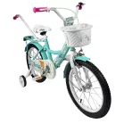 Kelly detský bicykel s rodičovskou rukoväťou – mentolový 16" + darček
