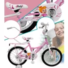 Kelly detský bicykel s rodičovskou rukoväťou – ružový 16" + darček