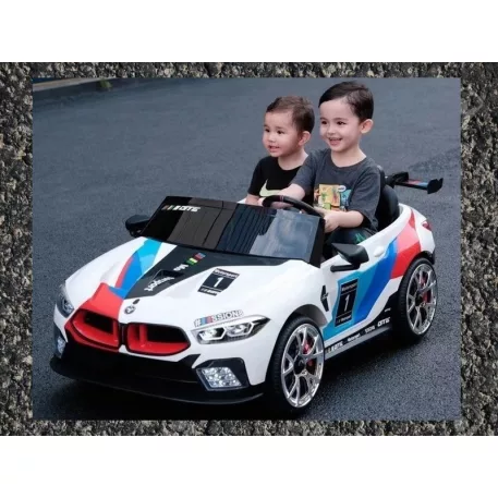 Biele športové elektrické auto GTE pre deti s diaľkovým ovládaním