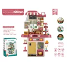Mama Kiddies® 48-dielna multifunkčná detská kuchynská súprava Kitchen v červenej farbe