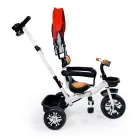 MK H-Trike Harmony trojkolka s otočným sedadlom o 360 stupňov, s rodičovskou rukoväťou, v červeno-bielej farbe + darček