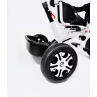 MK H-Trike Harmony trojkolka s otočným sedadlom o 360 stupňov, s rodičovskou rukoväťou, v červeno-bielej farbe + darček