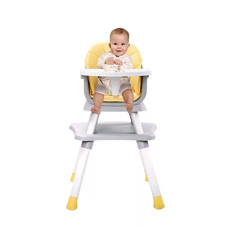 Mama Kiddies® Denver 6v1 multifunkčná jedálenská stolička žltá so sadou hračiek ako darček