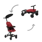 Detský športový kočík transformovateľný Mama Kiddies Neo v červenej farbe