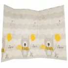 Obojstranná skladacia penová hracia podložka 150 × 200 cm – les / medvedík
