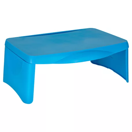 Skladací cestovný stolík do auta pre deti s úložným priestorom – modrý