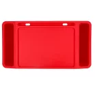 Stabilný prenosný stolík na notebook do auta s organizérom a vreckami pre deti – červený