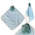 Detská osuška na ruky 30x30cm modrá - dinosaurus