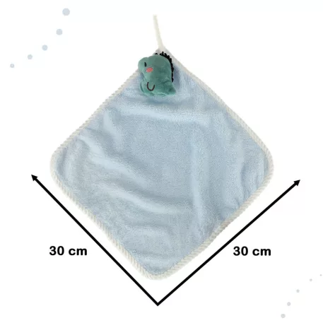 Detská osuška na ruky 30x30cm modrá - dinosaurus