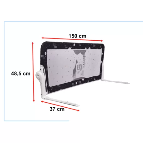 Zábrana proti pádu 150 cm v čiernej farbe