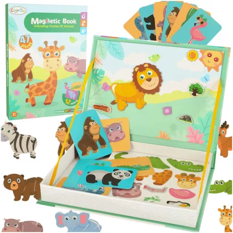 47-dielna magnetická skladačková kniha - safari