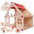 Drevený domček pre bábiky s nábytkom a figúrkami