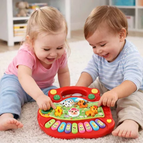 Interaktívne detské piano – edukačné klávesy so zvukmi zvieratiek z farmy