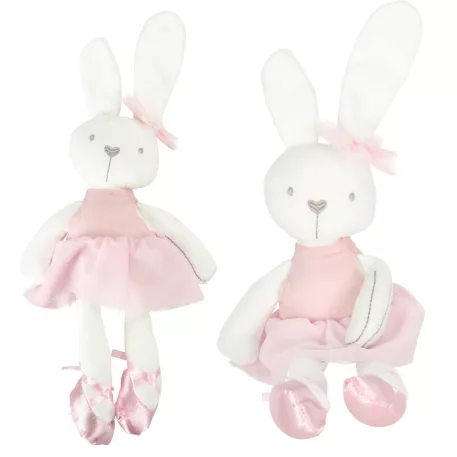 Plyšový maskot zajačik v ružových šatách – 42 cm