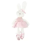 Plyšový maskot zajačik v ružových šatách – 42 cm