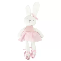 Plyšový maskot zajačik v ružových šatách – 42 cm