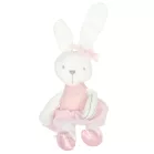 Plyšový maskot zajačik v ružových šatách – 42 cm