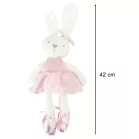 Plyšový maskot zajačik v ružových šatách – 42 cm