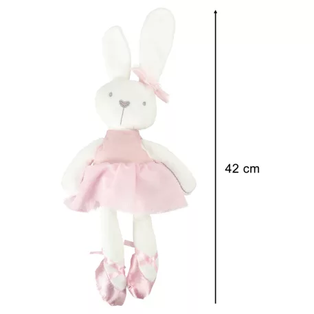 Plyšový maskot zajačik v ružových šatách – 42 cm