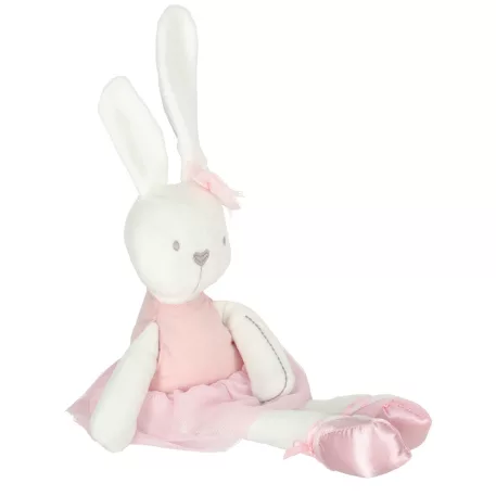 Plyšový maskot zajačik v ružových šatách – 42 cm