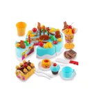 75 dielna plastová narodeninová torta - modrá