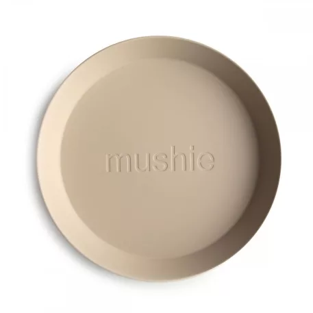 Mushie okrúhla miska 2 ks - Vanilla