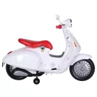 Elektrická detská motorka v štýle Vespa, 12 V – bielo-červená