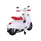 Elektrická detská motorka v štýle Vespa, 12 V – bielo-červená
