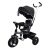 Baby Mix Rider detská trojkolka s otočným sedadlom o 360° s vodiacou páčkou a opierkou na nohy v čiernej farbe
