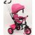Baby Mix Rider detská trojkolka s otočným sedadlom o 360° s vodiacou páčkou a opierkou na nohy v ružovej farbe