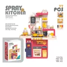77-dielna detská kuchynská súprava Spray Kitchen v červenej farbe