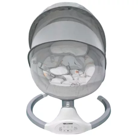Mama Kiddies® prémiová 2-v-1 elektrická hojdačka a lehátko s diaľkovým ovládaním v sivej farbe + darčeky
