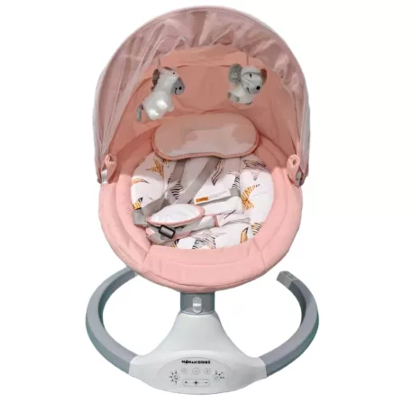 Mama Kiddies® prémiová 2-v-1 elektrická hojdačka a lehátko s diaľkovým ovládaním v ružovej farbe + darčeky