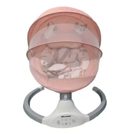 Mama Kiddies® prémiová 2-v-1 elektrická hojdačka a lehátko s diaľkovým ovládaním v ružovej farbe + darčeky