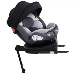  ISOFIX-ová autosedačka Mama Kiddies® Turbo Wings otočná o 360° (40 – 150 cm) v sivej farbe s opornou nohou + darček – opierka chrbtice, slnečná clona