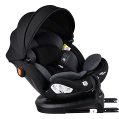   ISOFIX-ová autosedačka Mama Kiddies® Turbo Wings otočná o 360° (40 – 150 cm) v tmavo-sivej farbe + darček – opierka chrbtice, slnečná clona
