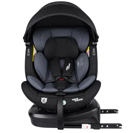Mama Kiddies® Turbo Wings i-Size otočná autosedačka 40–150 cm, ISOFIX, 360°, Top Tether – tmavosivá + darček