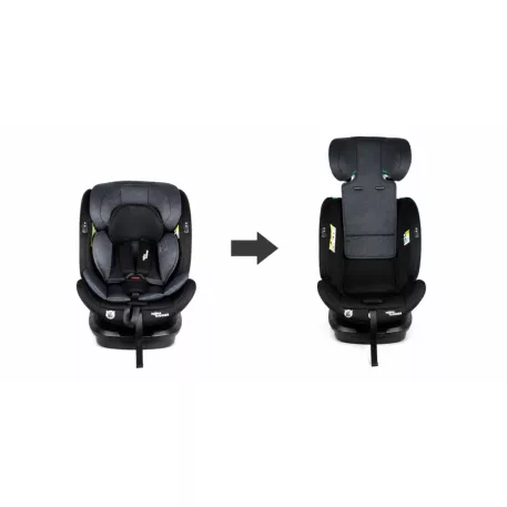 Mama Kiddies® Turbo Wings i-Size otočná autosedačka 40–150 cm, ISOFIX, 360°, Top Tether – tmavosivá + darček