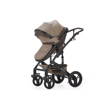 Mama Kiddies® Evening Star 4v1 Black Edition multifunkčný kočík s príslušenstvom v béžovo-hnedej farbe s ISOFIX základňou + darček