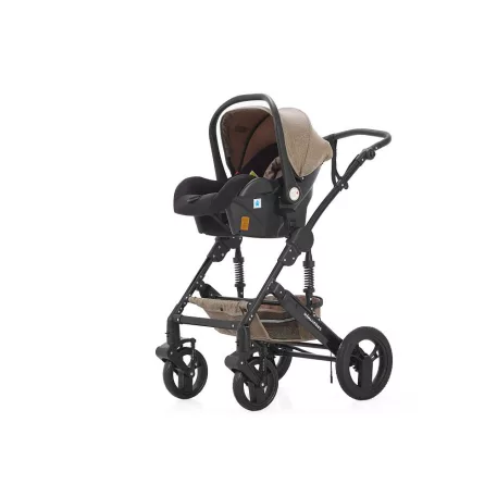 Mama Kiddies® Evening Star 4v1 Black Edition multifunkčný kočík s príslušenstvom v béžovo-hnedej farbe s ISOFIX základňou + darček