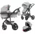 Mama Kiddies® Evening Star 4v1 Black Edition multifunkčný kočík s príslušenstvom v sivej farbe s ISOFIX základňou + darček