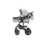 Mama Kiddies® Evening Star 4v1 Black Edition multifunkčný kočík s príslušenstvom v sivej farbe s ISOFIX základňou + darček