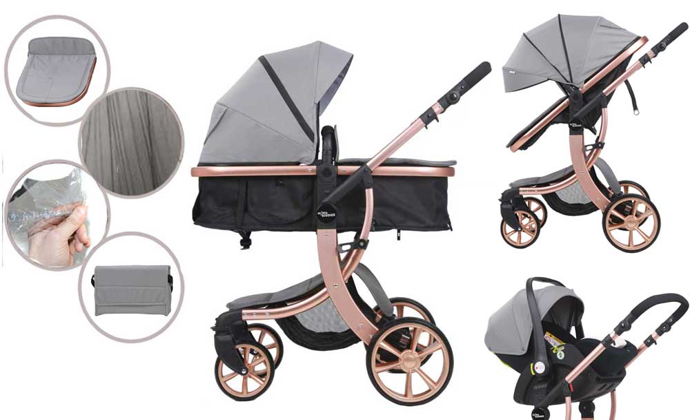 Mama Kiddies® Sun ELITE Grey multifunkčný kočík