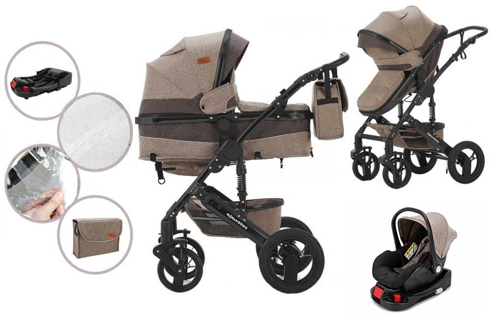 Mama Kiddies® Evening Star Black Edition 4 v 1 multifunkčný kočík so základňou ISOFIX